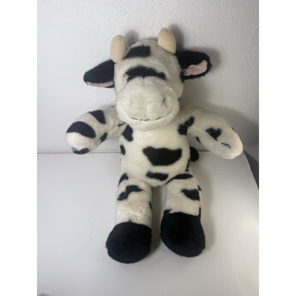 Build-A-Bear Vintage 90s Holstein Cow Black White Retired 16" Plush Toy